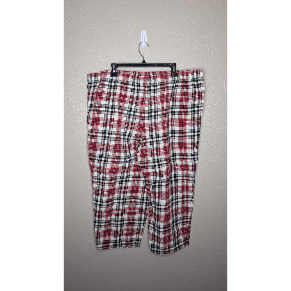Disney Parks Womens 1X Red Black White Mickey Plaid Flannel Cotton Pajama Set - Picture 11 of 12